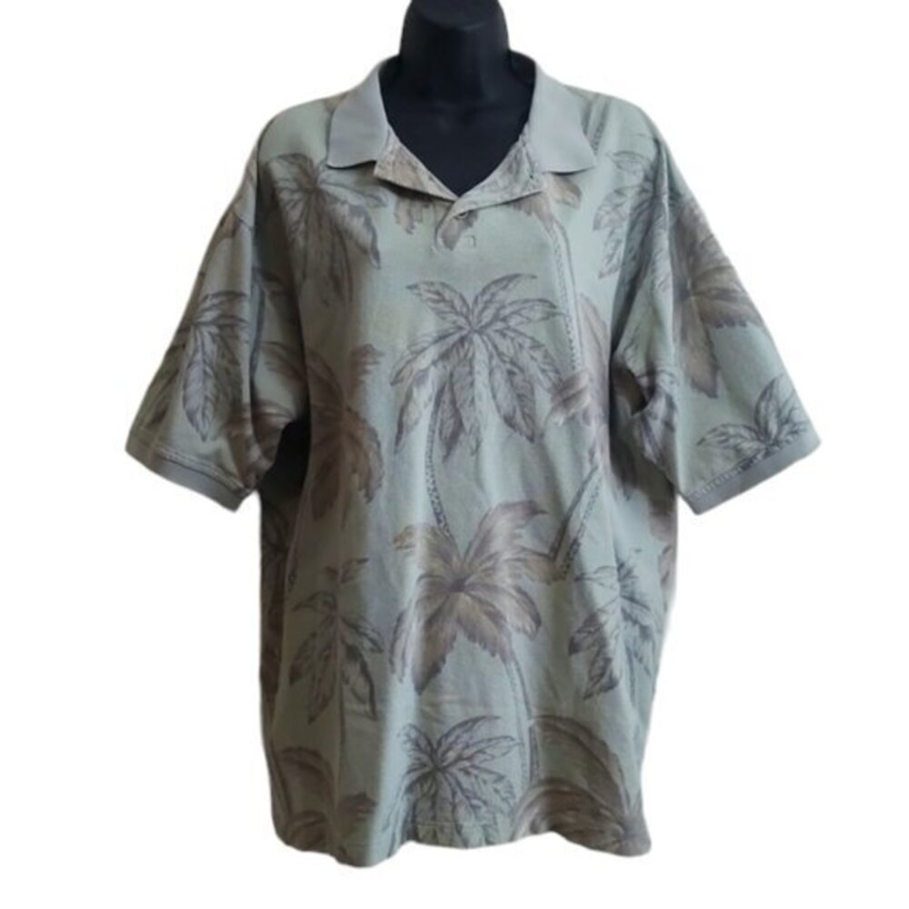 Men's OP Ocean Pacific Polo Shirt Tropical Print Size XL GUC #7202